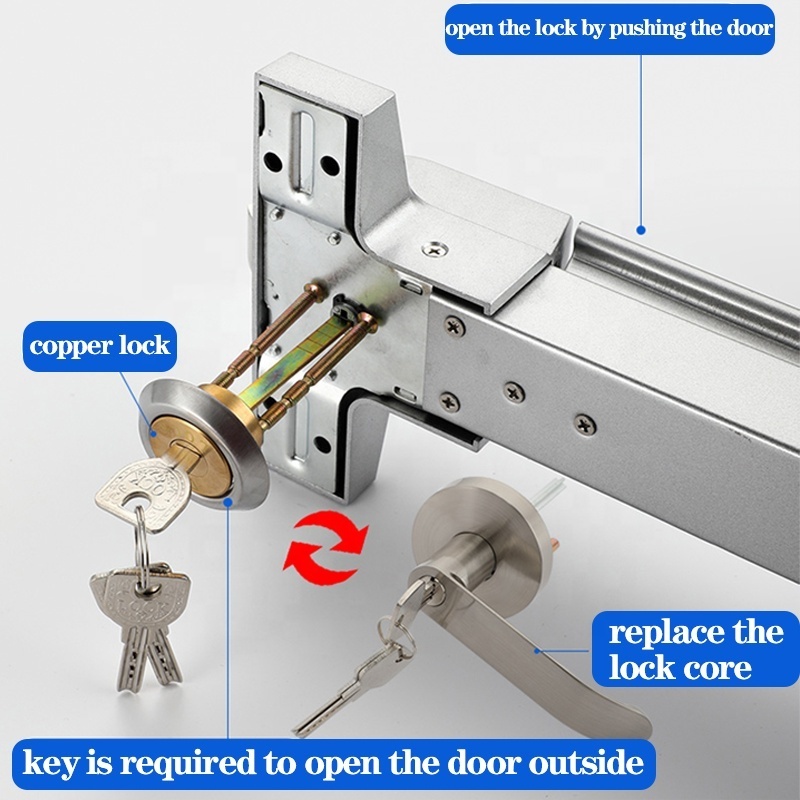 Emergency Panic Push Bar Fire rated Door Exit Device Lock Push type panic bar Escape Panic exit device fire door lock