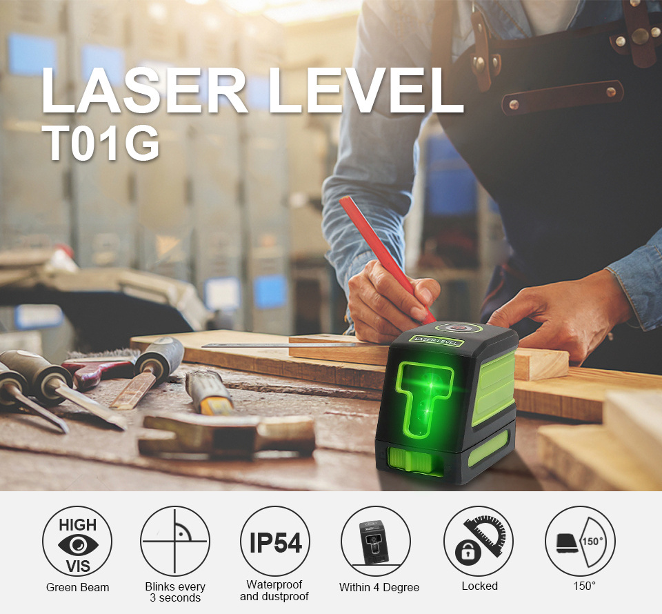 Self-leveling Vertical & Horizontal  Green Beam Cross Line Laser Level Nivel Laser with Osram Laser Head Model