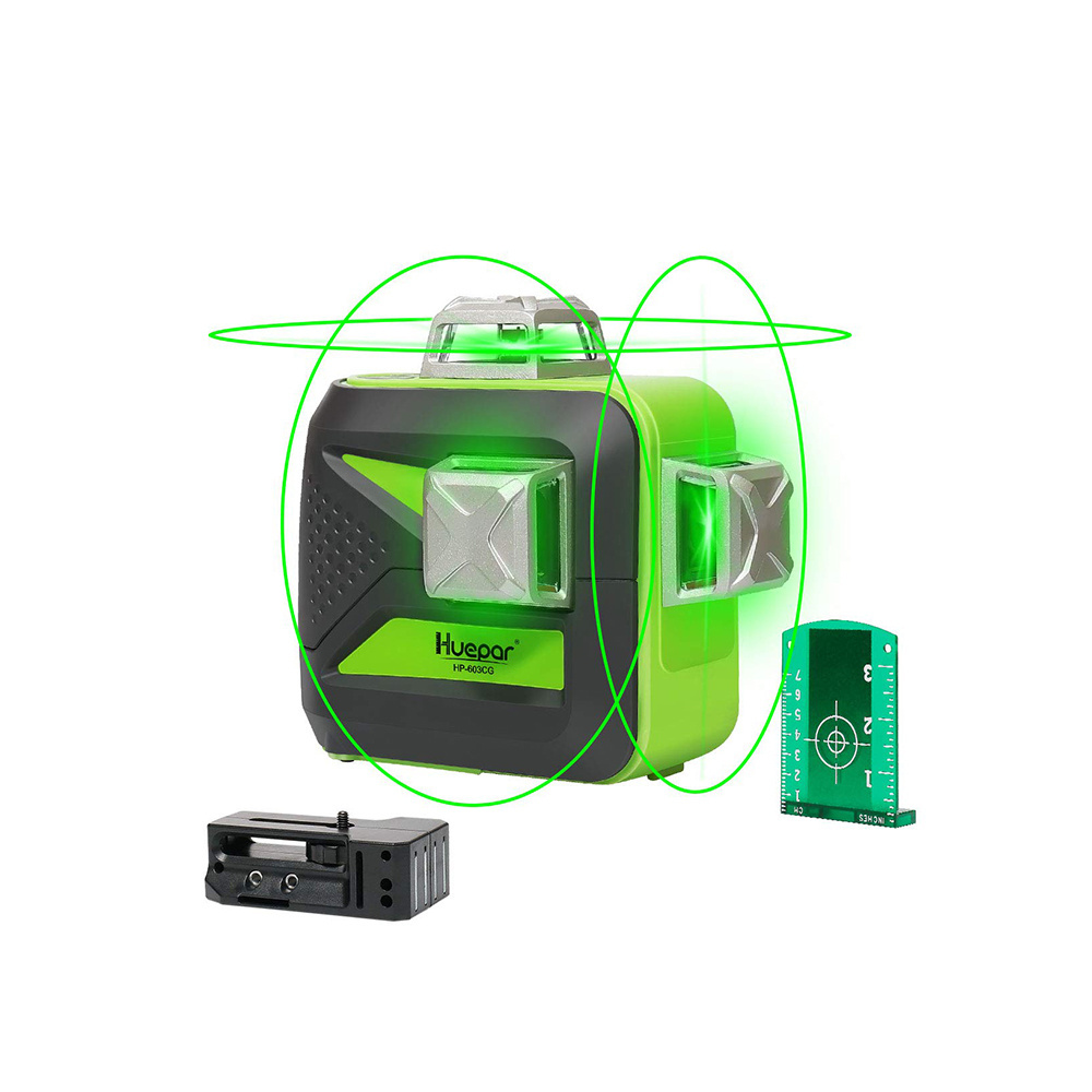 Huepar 603CG  3D 12 Lines Self-Leveling 360  Vertical & Horizontal Green Beam Laser Level