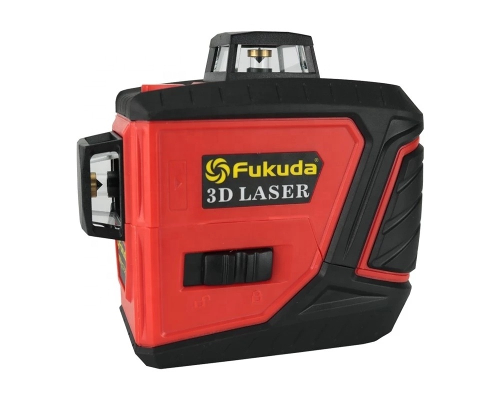 New Self leveling  Rotating rotary 3D  fukuda laser leveler cross line red beam  laser level 3d 360 12 lines meter nivel laser