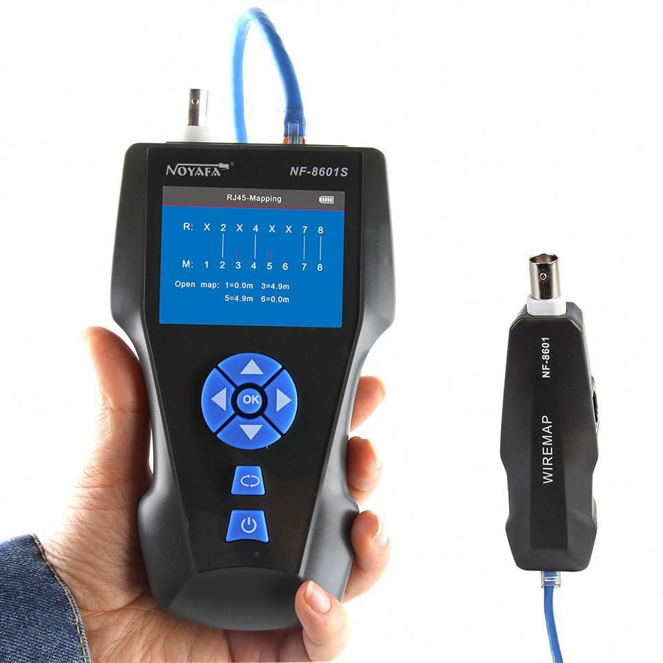 Lan Cable Tester NF-8601S TDR Multi-Functional LCD Wire Tracker PING/POE Cable Length Tester