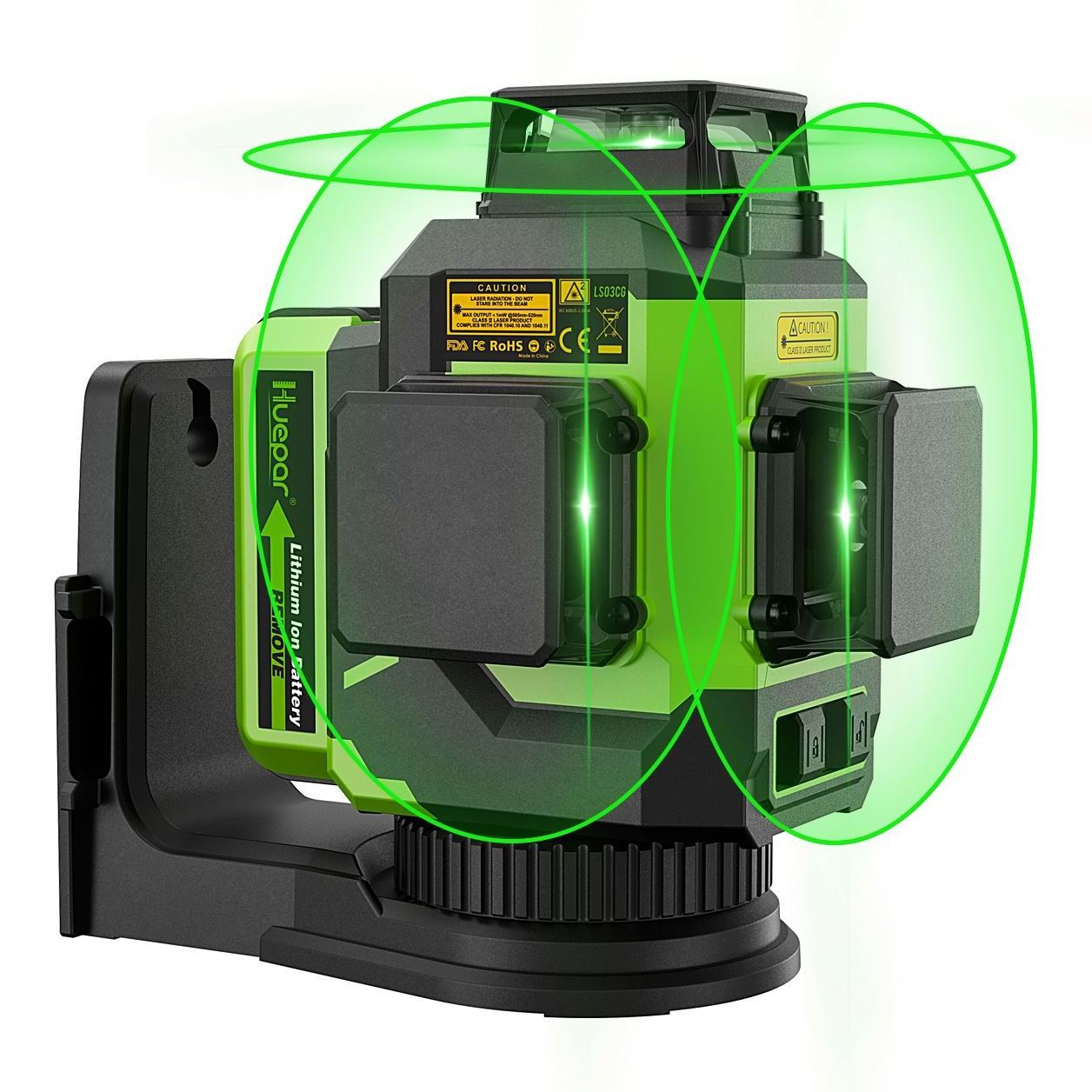 Huepar 3D Green Line Laser LS03CG  Rotary Laser Levels with Hard Carry Case