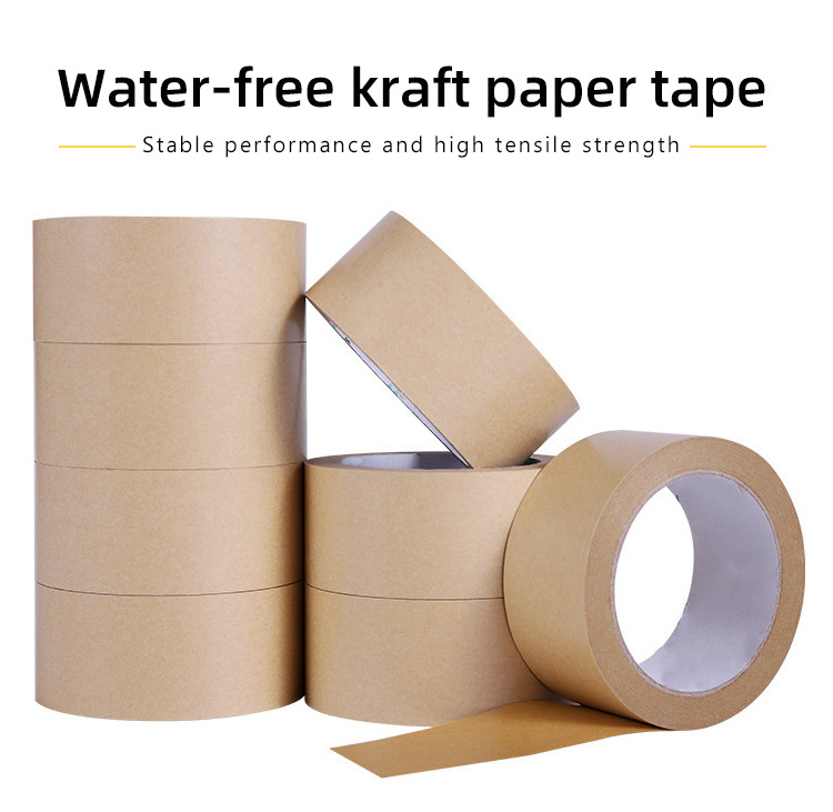 Hot-Melt glue Paper Banding Packing Craft White Custom Logo Self Adhesive Biodegradable Kraft Tape