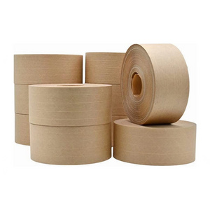 Starch glue Custom Biodegradable Kraft Logo Packing Craft Fabric Water Lined Oem Printed Paper Tape