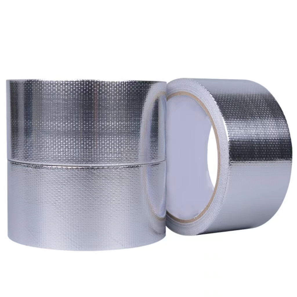 HVAC Alu solvent glue Super thick Laminated Self Adhesive Aluminium Foil Fiber Glass Cloth Tape