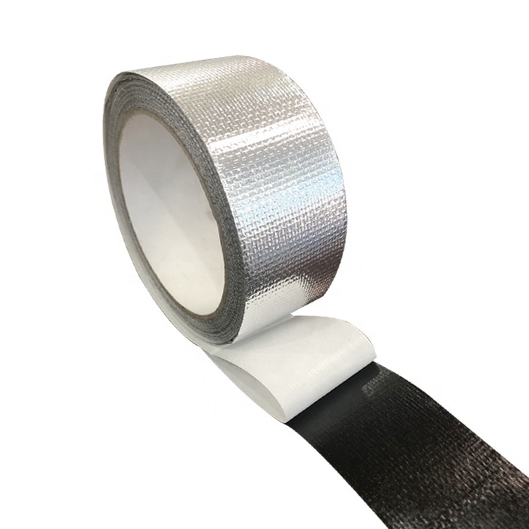 HVAC Alu solvent glue Thermal insulation protection Fireproof Glass Cloth Aluminum Foil Tape