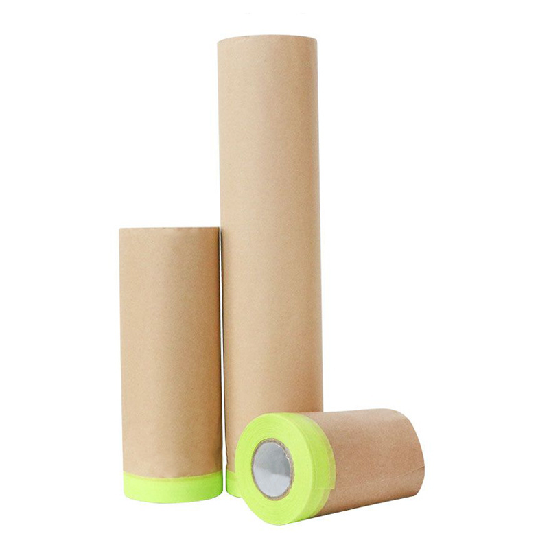 High quality Automotive Painting Masking Kraft Paper Car Plastic Protective Film Tape