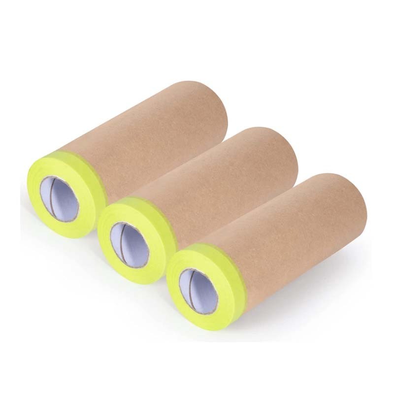 PE Printed Protective Automotive Car Painting resistant Kraft Brown Masking Film tape