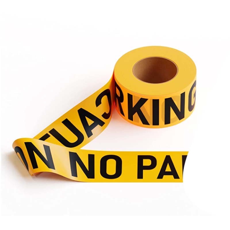 No-Adhesion Logo Printed Yellow Barrier Roll Custom No Adhesive Caution Warning  Tape