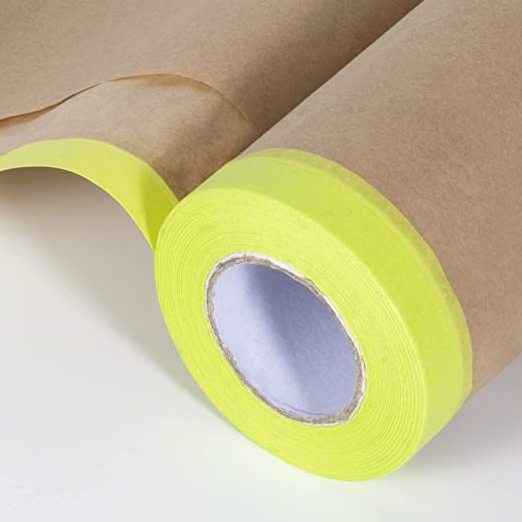 PE Printed Protective Automotive Car Painting resistant Kraft Brown Masking Film tape