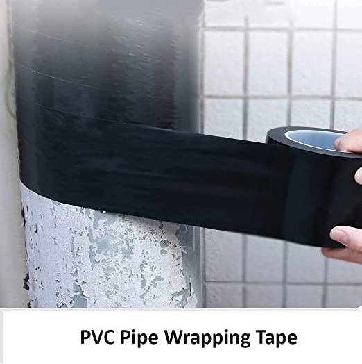 50 Mm Duct Joint Anti Corrosion Wrap Plastic Pipeline Wrapping Pvc Black Protection Tape