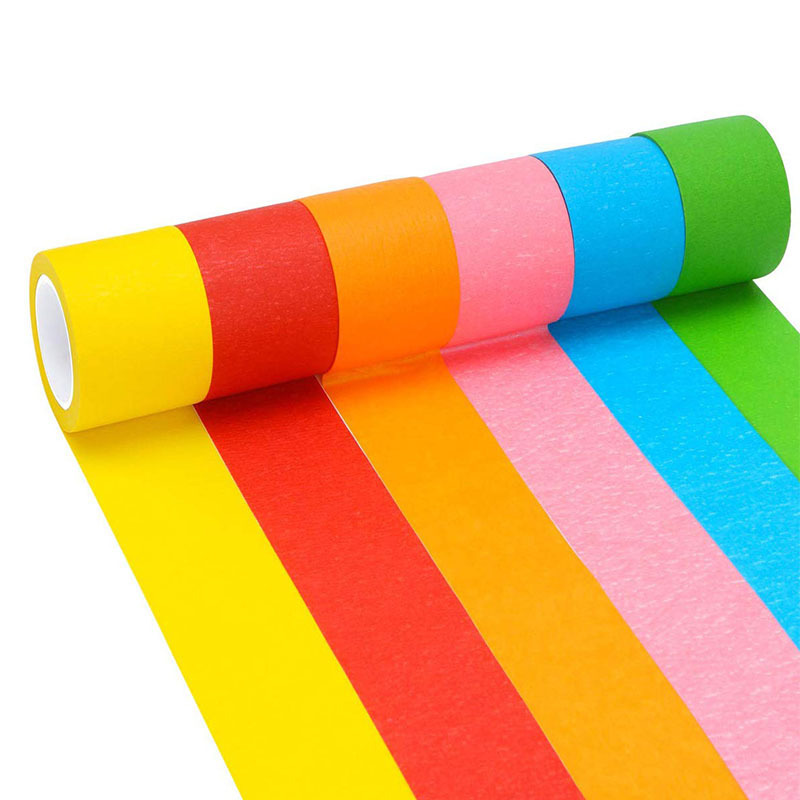 Indoor House Colorful Painting 2 Inch Heat Resistant Masking Crepe Paper Adhesive Tape