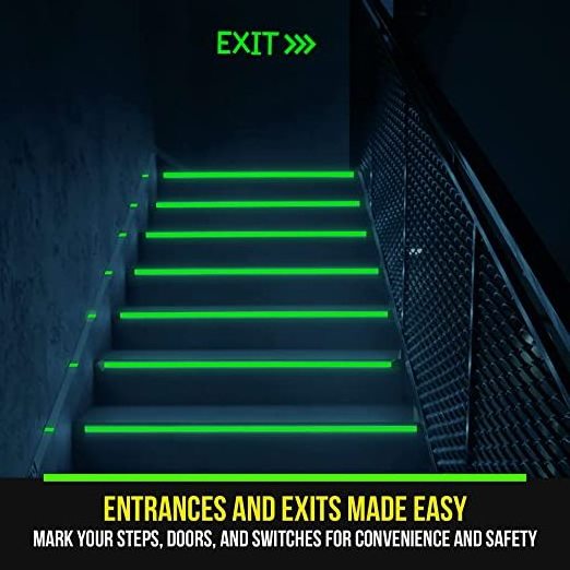 Anti Skid Luminous PET Stairs Tread Surface Acrylic Slip Waterproof Glow In Dark Anti-Slip Tape