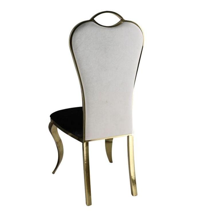 Foshan Furniture supplier gold banquet wedding chair hotel round back stainless steel event wedding chair