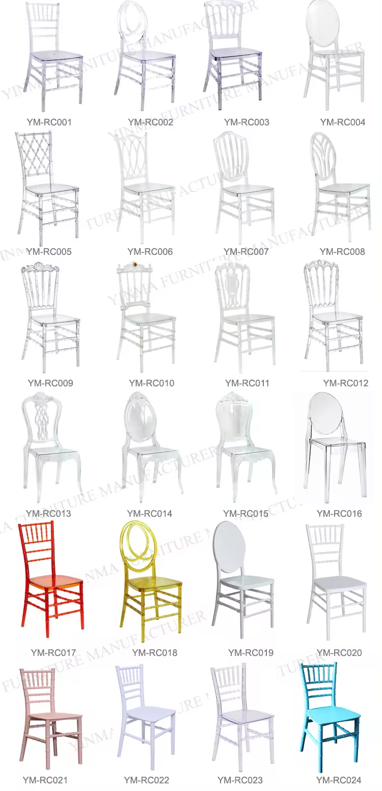 yinma furniture clear plastic resin transparent event tiffany chiavari phoenix chairs for wedding