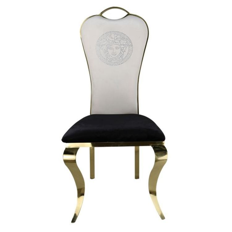 Wholesale luxury furniture gold stainless steel stacking leather event banquet wedding tables chair for hotel