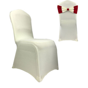 White Spandex Dining Room Chair Covers Living Room Universal Stretch Chair Slipcovers Protector for Wedding Banquet Party