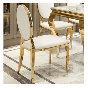 Foshan Furniture supplier gold banquet wedding chair hotel round back stainless steel event wedding chair