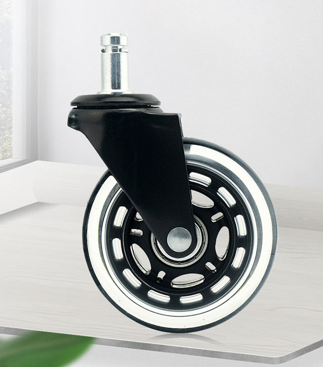 Office Chair Wheels Replacement Rubber Chair Casters for Hardwood Floors and Carpet