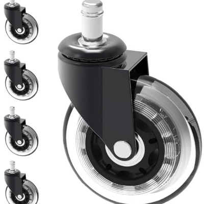 Office Chair Wheels Replacement Rubber Chair Casters for Hardwood Floors and Carpet