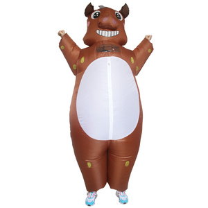 Inflatable Unisex Boar Suit for Adults Funny Mascot Jumpsuit Halloween Cosplay Party Animal Cosplay Costume Blown by Air