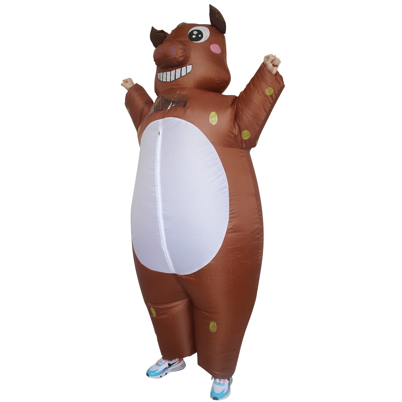 Inflatable Unisex Boar Suit for Adults Funny Mascot Jumpsuit Halloween Cosplay Party Animal Cosplay Costume Blown by Air