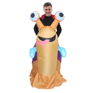 2024 New Unisex Halloween Snail Riding Inflatable Costume Funny Parent-Child Party Accessory for Adults