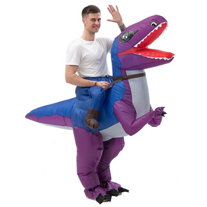 Hot Party Inflatable Costume Halloween  Toy Inflatable Dinosaur Animal Purple Dinosaur Inflatable Suit Set