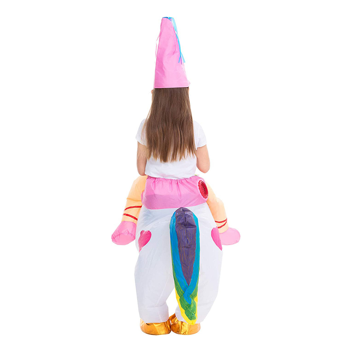 Halloween Carnival Fancy Dress Party Rainbow Unicorn Inflatable Costume Mascot Children'S Costume Unisex Suit