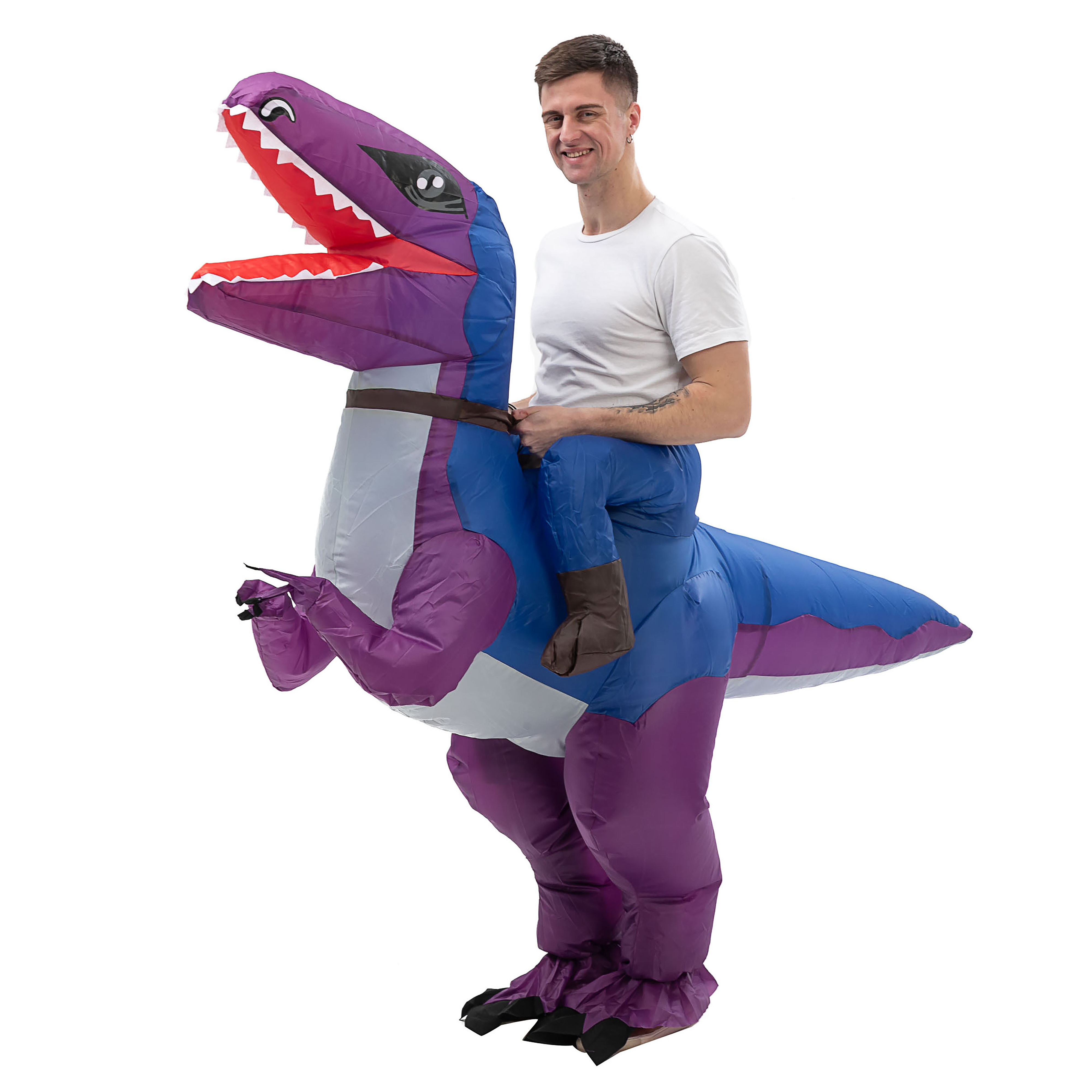 Hot Party Inflatable Costume Halloween  Toy Inflatable Dinosaur Animal Purple Dinosaur Inflatable Suit Set