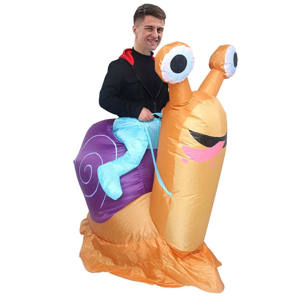 2024 New Unisex Halloween Snail Riding Inflatable Costume Funny Parent-Child Party Accessory for Adults