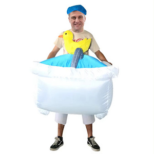 Factory Sale Halloween Party Fancy Dress Blow Up Mascot Costume Bathtub Inflatable Costume For Adult