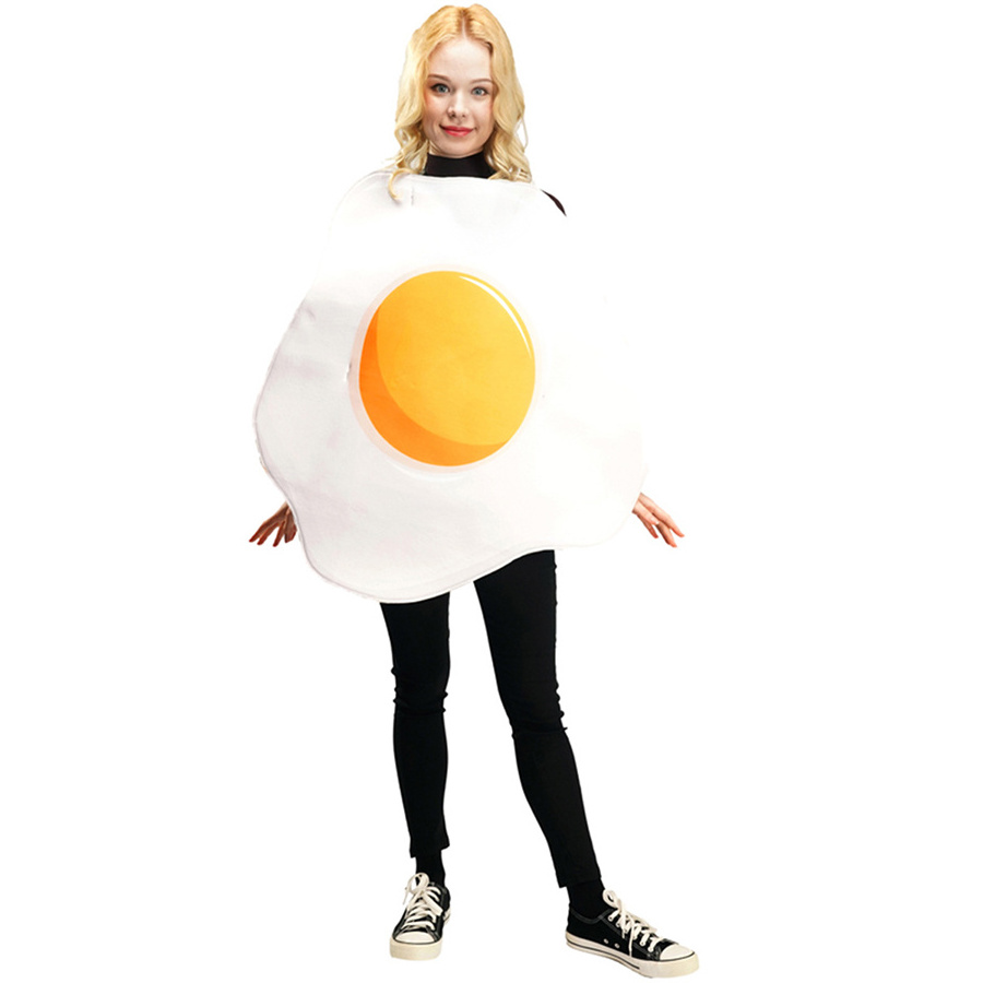 Halloween adult Couple poached egg Bacon party costume Halloween party masquerade ball funny food cosplay costume