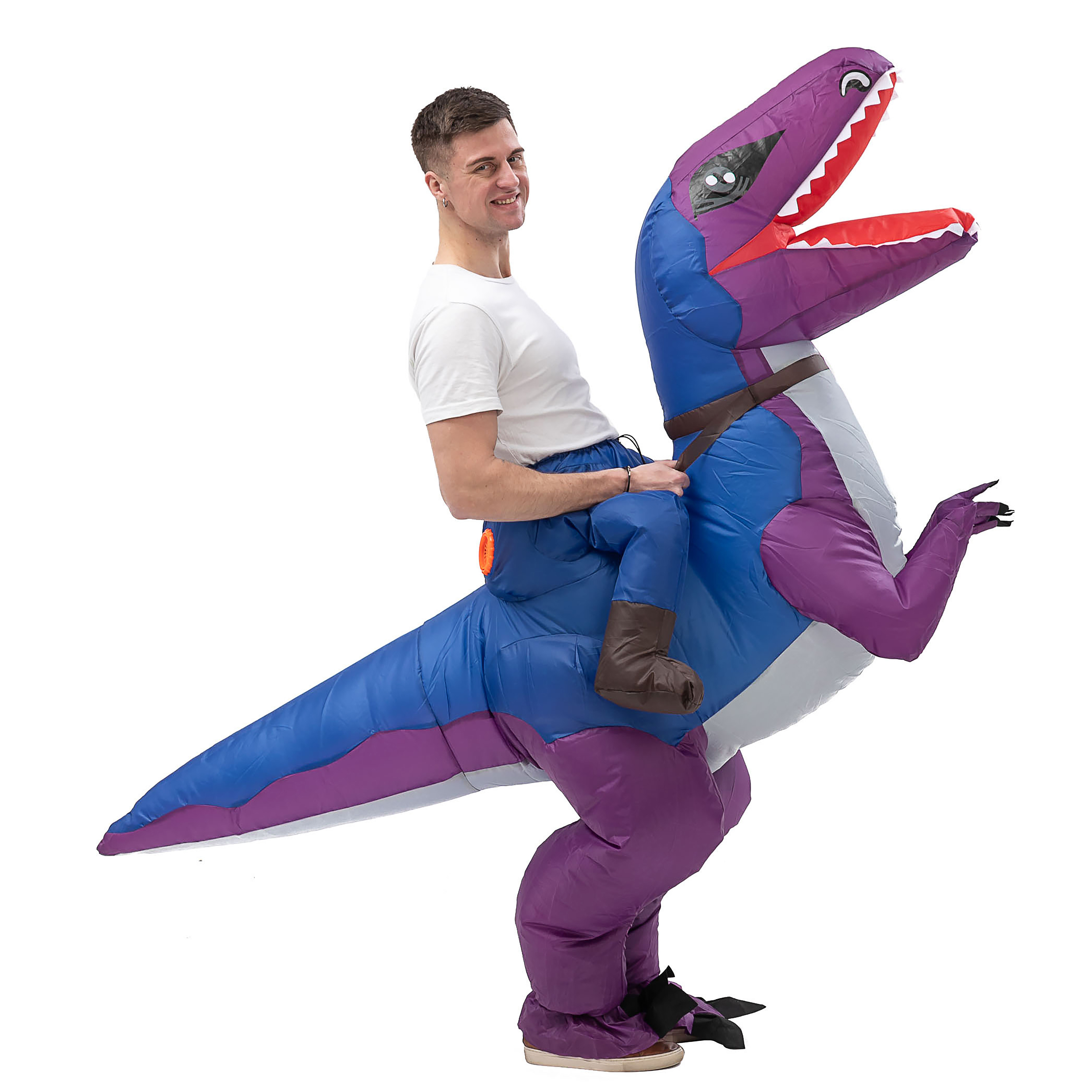 Hot Party Inflatable Costume Halloween  Toy Inflatable Dinosaur Animal Purple Dinosaur Inflatable Suit Set