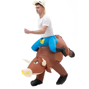 Unisex Inflatable Bull Cowboy Cosplay Suit for Adults Festive Party Costume