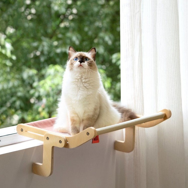 45 cm Wooden Cat Window Hammock Washable Cat Hammock Beds By Balcony Window Pet Easy clean Hanging Bed