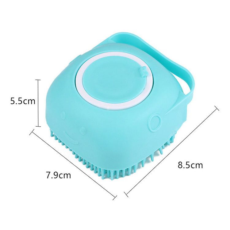 Plastic & Silicone Bath Brush small animal Grooming Brush wholesale blue green grooming tool dog pet bath brush