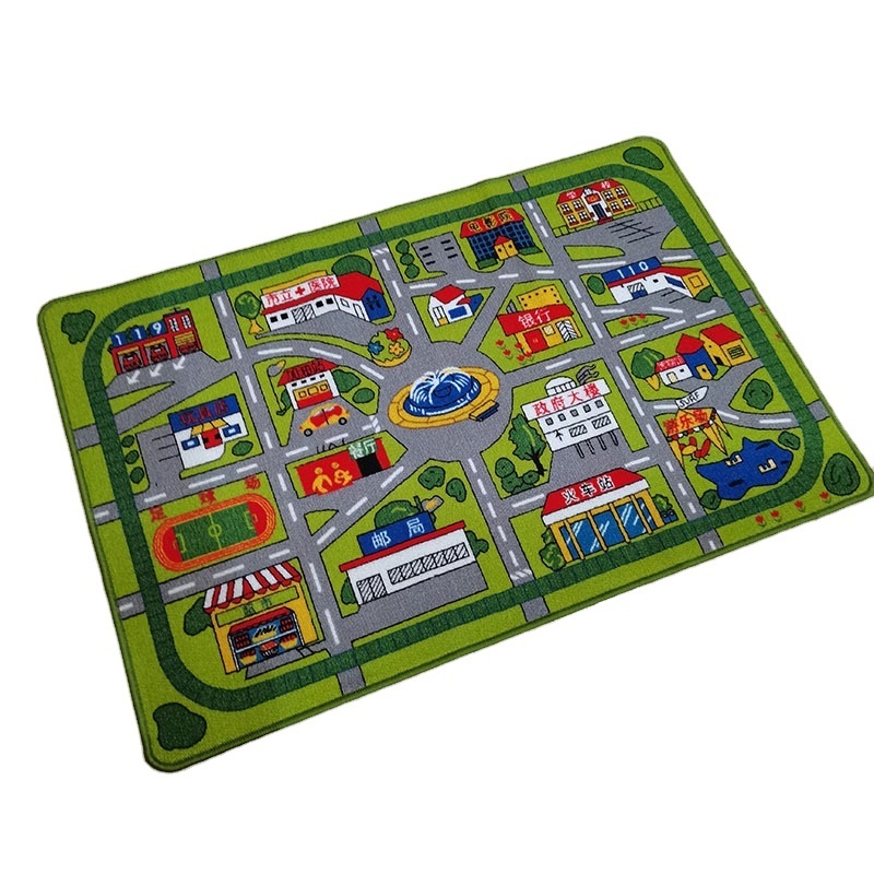 Polyester kids international airport carpet baby play mat Kids Carpet Playmat Rug City Life Great for Playing with Cars and Toys