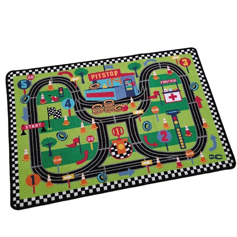 Polyester kids international airport carpet baby play mat Kids Carpet Playmat Rug City Life Great for Playing with Cars and Toys