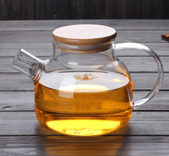 Glass kettle cooler juice flower teapot tea set