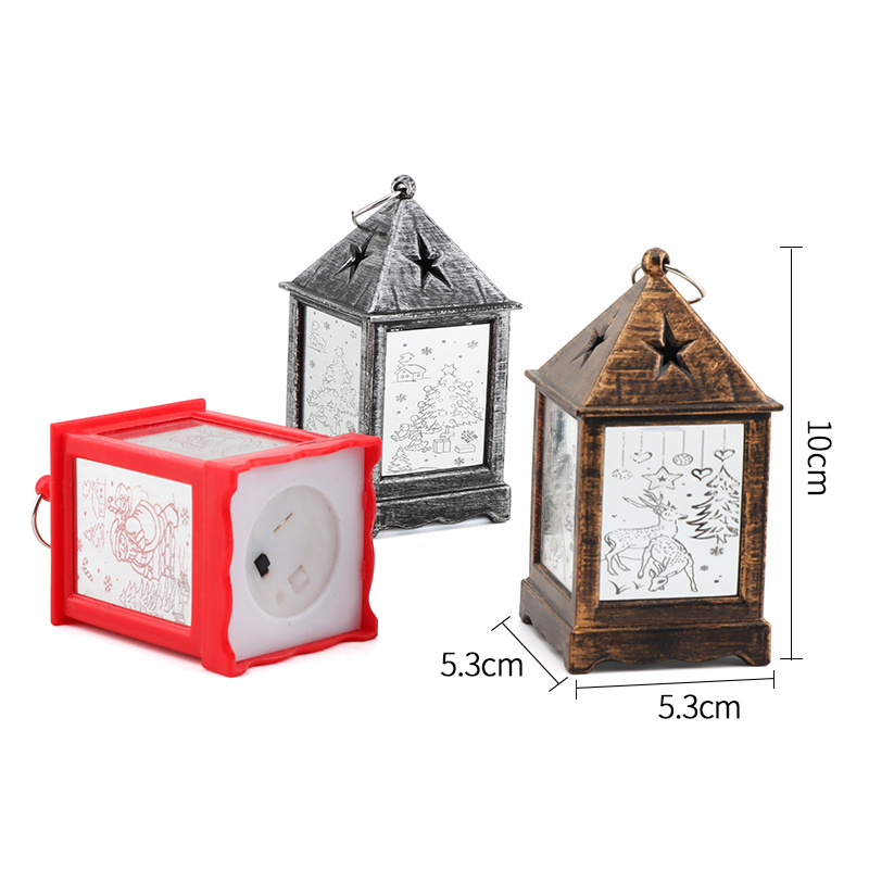 Christmas Hanging Lantern Battery-Powered LED Candlestick Small Lanterns Decorative Candle Lantern