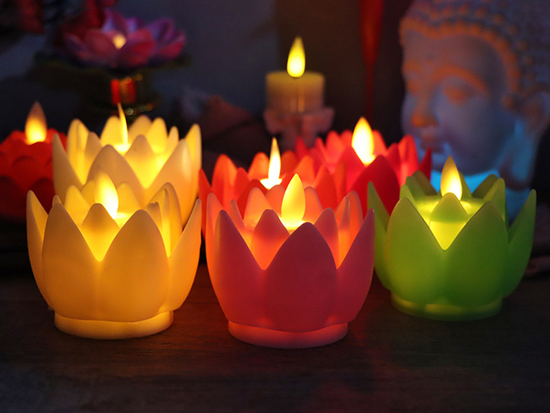 Top picks Light Realistic Bright Flickering Swing Lotus Shape Batteries Operated Tea Light New Electronic flameless LED Candle