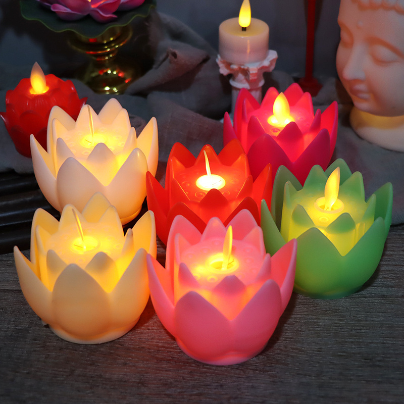 Top picks Light Realistic Bright Flickering Swing Lotus Shape Batteries Operated Tea Light New Electronic flameless LED Candle