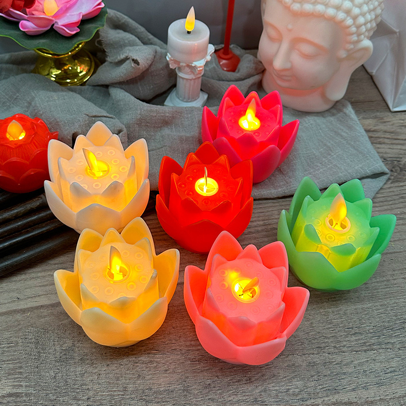 Top picks Light Realistic Bright Flickering Swing Lotus Shape Batteries Operated Tea Light New Electronic flameless LED Candle