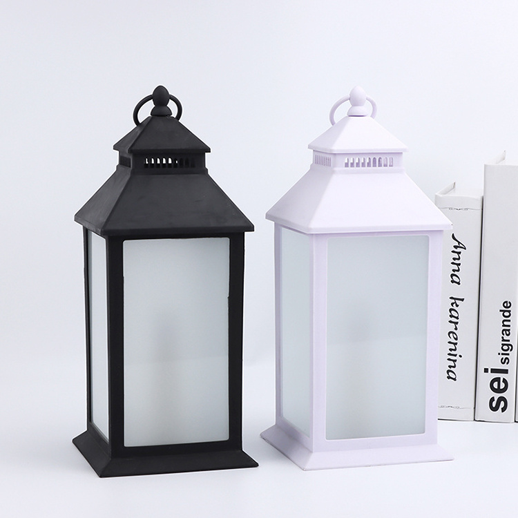 Creative design flickering led plastic lantern led hanging light with flame effect