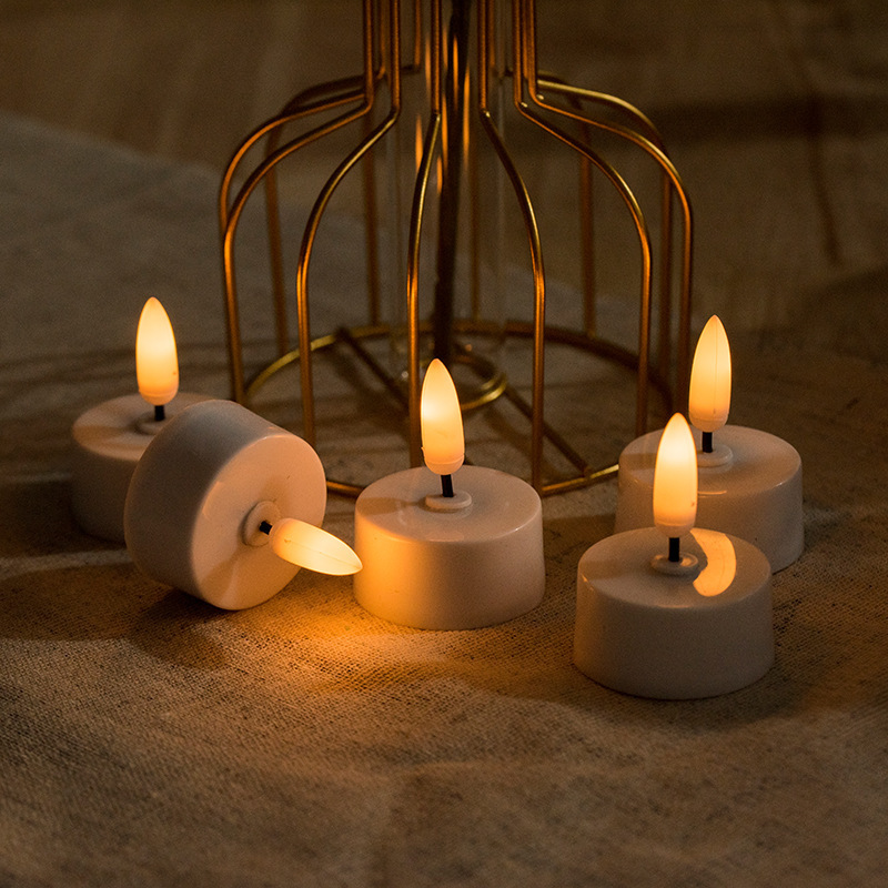 Small Bullet Wick Flameless LED Light Battery Powered Tealight Candles with 6H Timer for Christmas Home Wedding Decoration