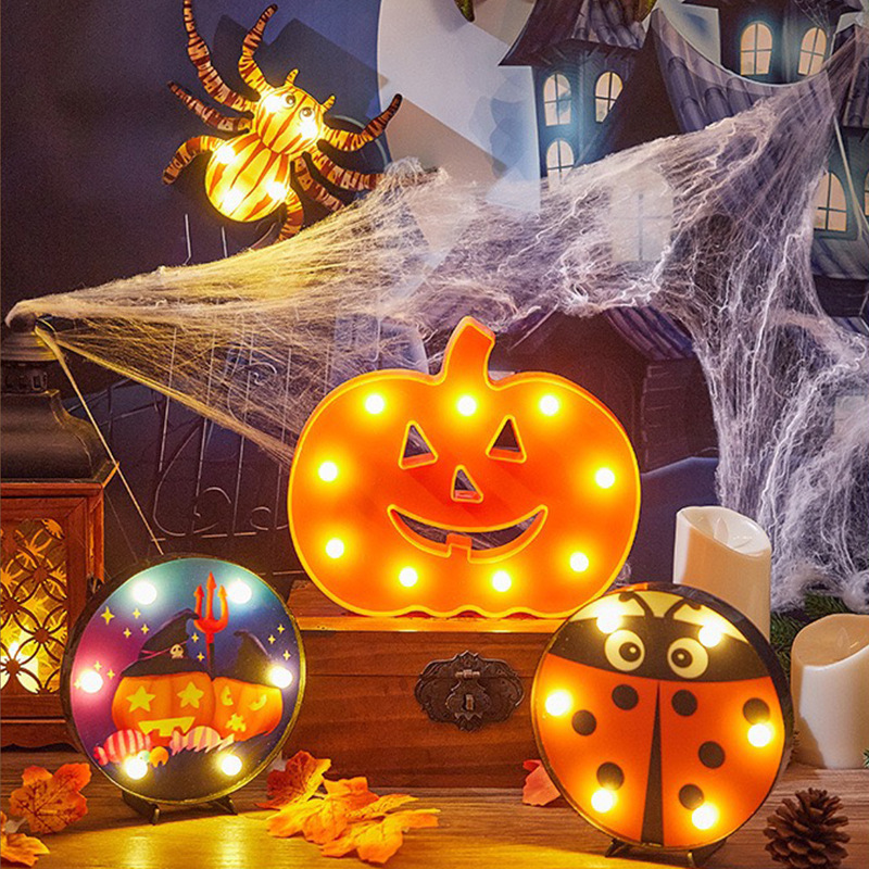 Battery Operated Halloween Indoor Decorations LED Pumpkin Lamp For Home Party Decoration