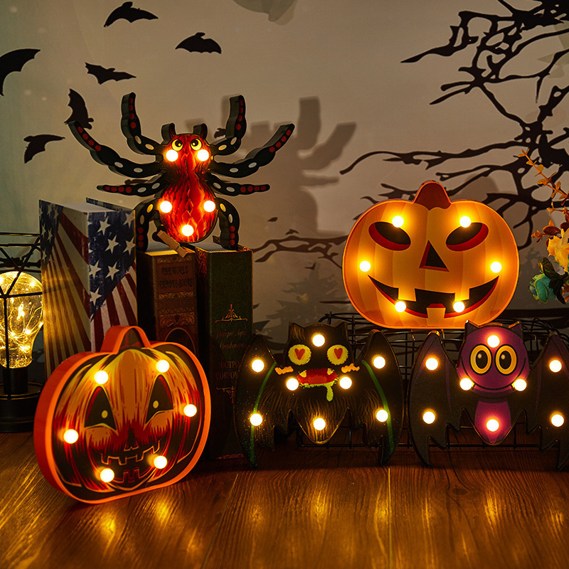 Battery Operated Halloween Indoor Decorations LED Pumpkin Lamp For Home Party Decoration