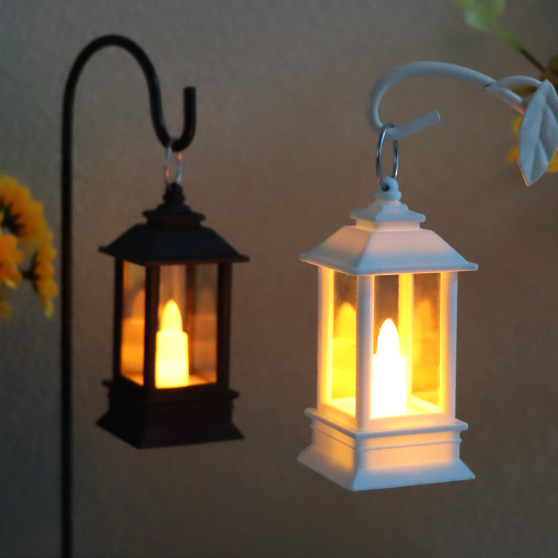 Christmas Mini Lantern with Flickering LED Candles for Indoor Outdoor Wedding Halloween Party Table Centerpiece