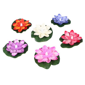 Top picks Floating Pool Light Waterproof  Wedding Party Decoration Creative Gift Multi color Artificial Flower lotus Candle